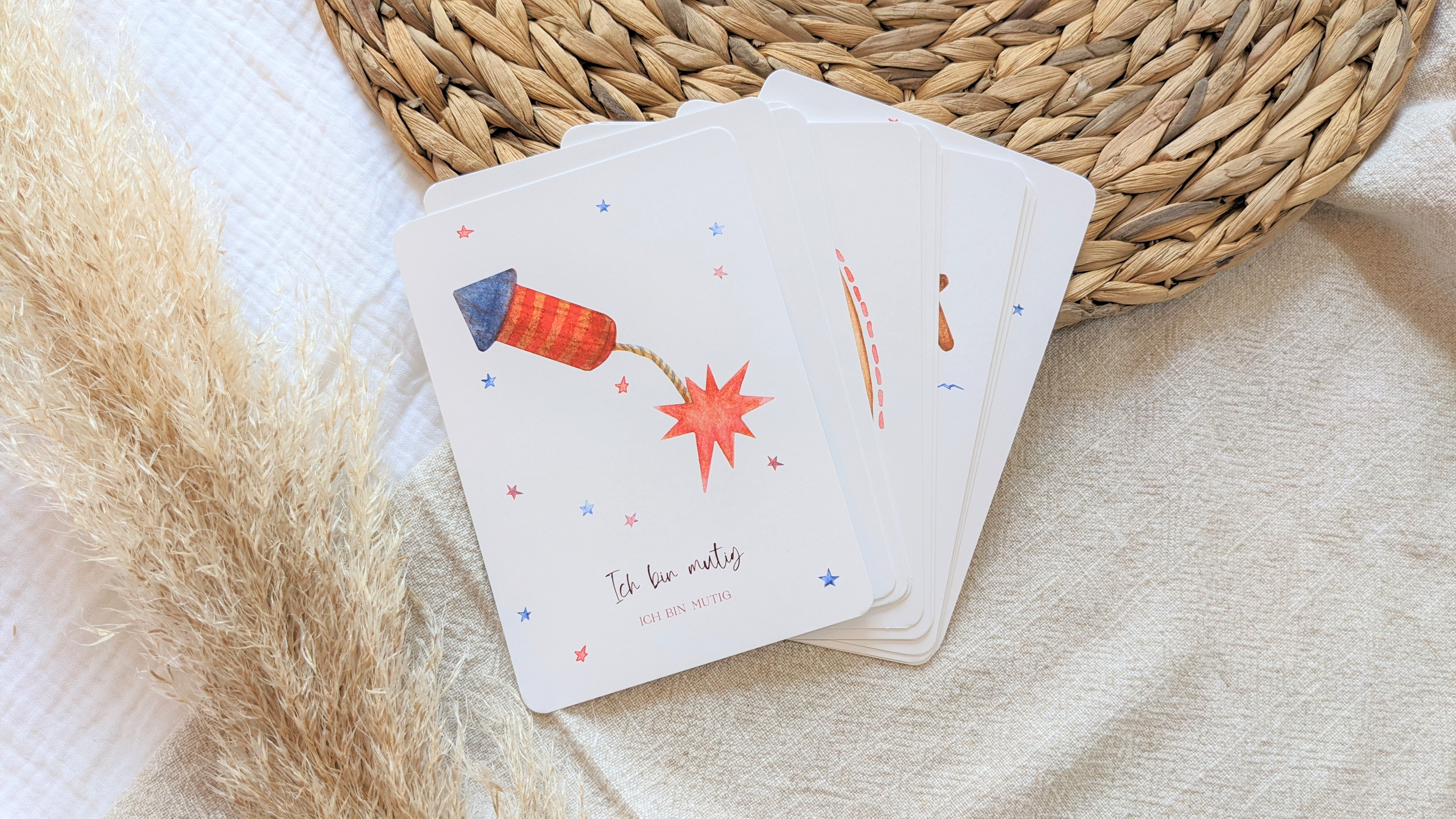 Affirmationskartenset für Kinder, 12 Karten mit positiven Glaubenssätzen, Set "Sky"