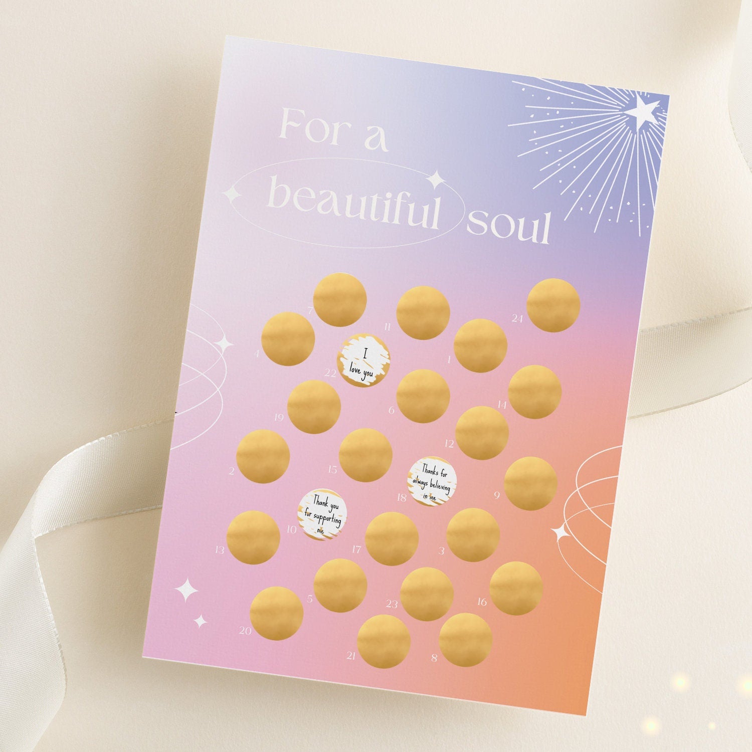 DIY Advent calendar "To a wonderful being" Scratch off calendar, christmas countdown