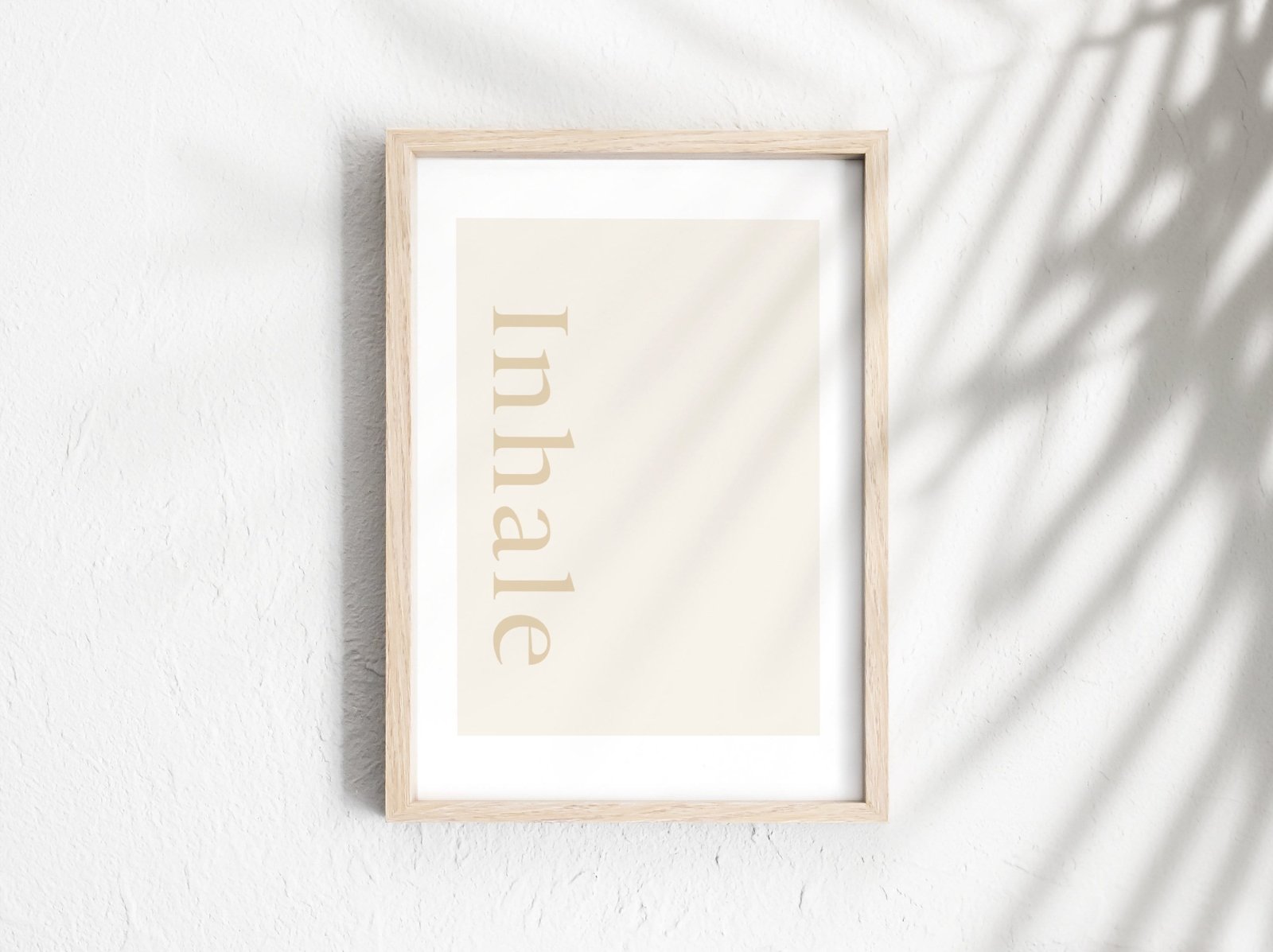 Inhale Print, Yoga Poster, Achtsamkeit, positives Mindset, optional mit Magnet-Posterleiste aus Holz - HappyLuz Shop