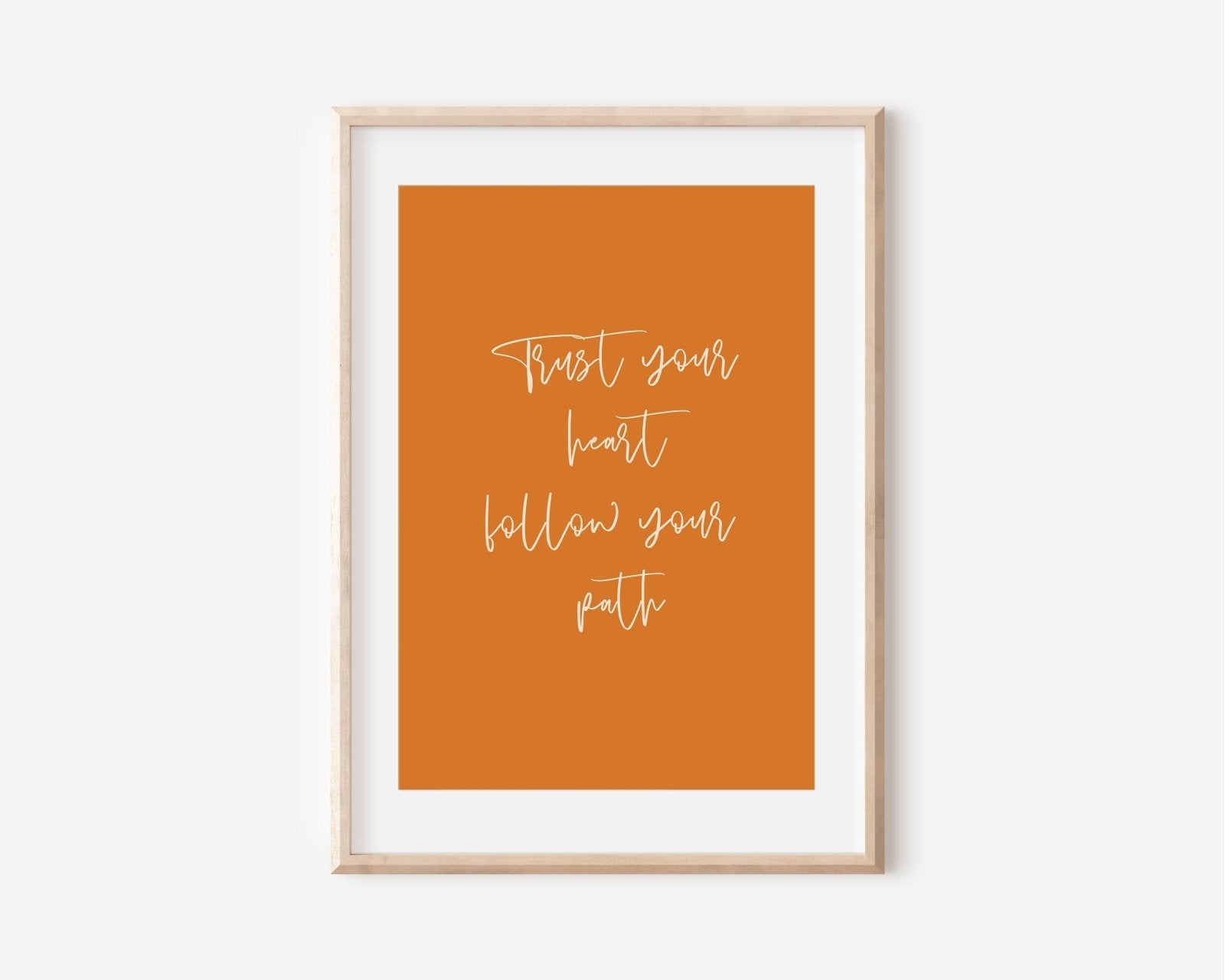 Poster Sprüche, Trust your heart follow your path, Zitate Poster, Poster Sprüche, Typografie, Yoga Poster, Print Motivation, Din A4 - HappyLuz Shop