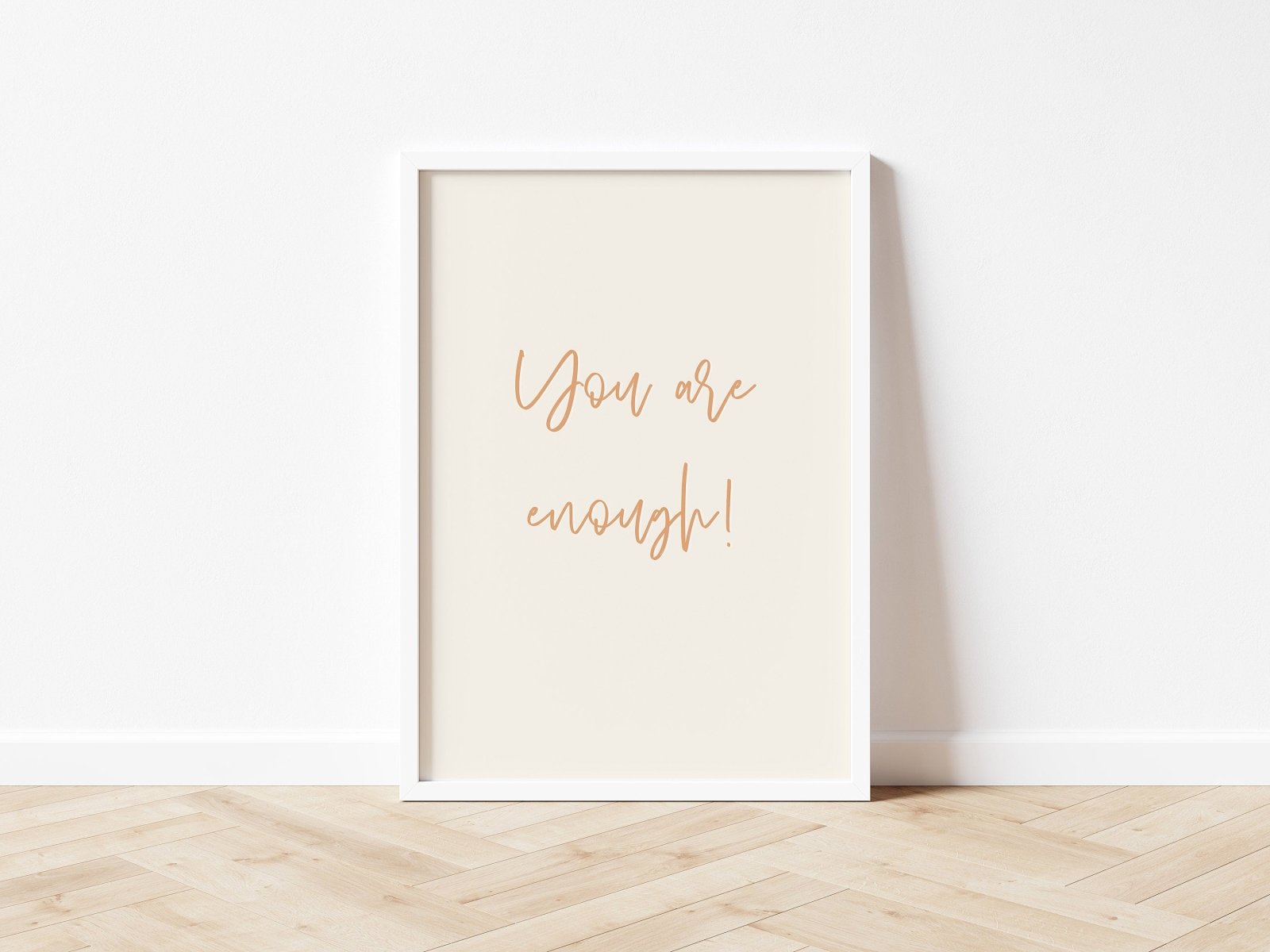 Poster Sprüche, You are enough, Zitate Poster, Poster Sprüche, Typografie, Yoga Poster, Print Motivation, optional mit Bilderleiste Holz - HappyLuz Shop