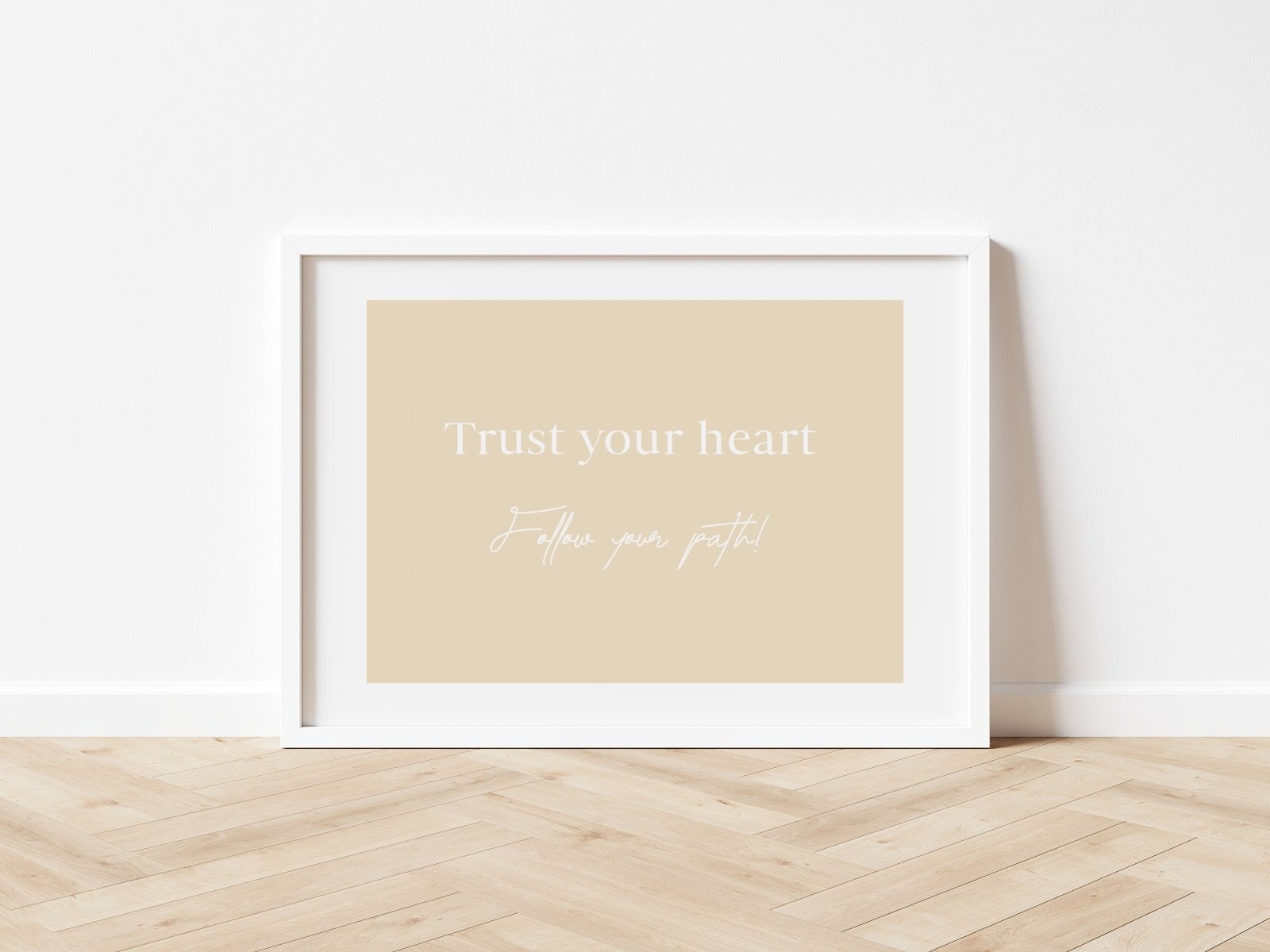 Poster Trust your heart, Zitate, Poster, positive Affirmationen, Affirmations Poster, positives Mindset, Achtsamkeit, Posterleiste Holz - HappyLuz Shop