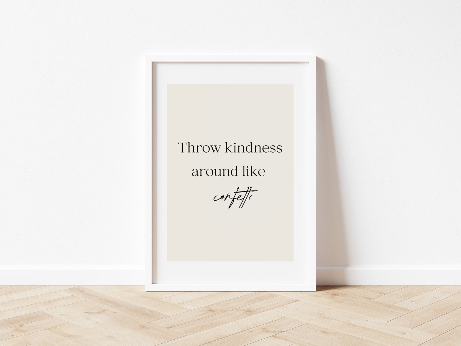 Poster Zitate, positive Sprüche Poster, positives Mindset, Poster Affirmation, Achtsamkeit, "Throw kindness around like confetti" - HappyLuz Shop