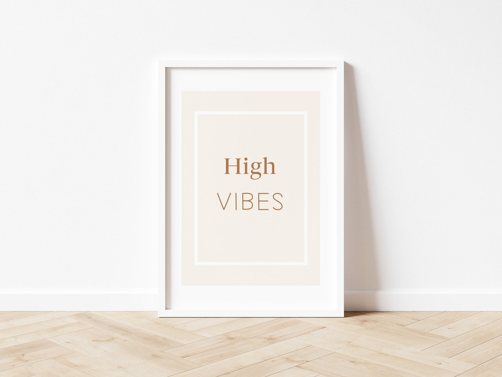 Print High Vibes, Good Vibes Poster, Sprüche und Zitate Poster, Kunstdruck, positives Mindset, optional mit Magnet Bilderleiste aus Holz - HappyLuz Shop