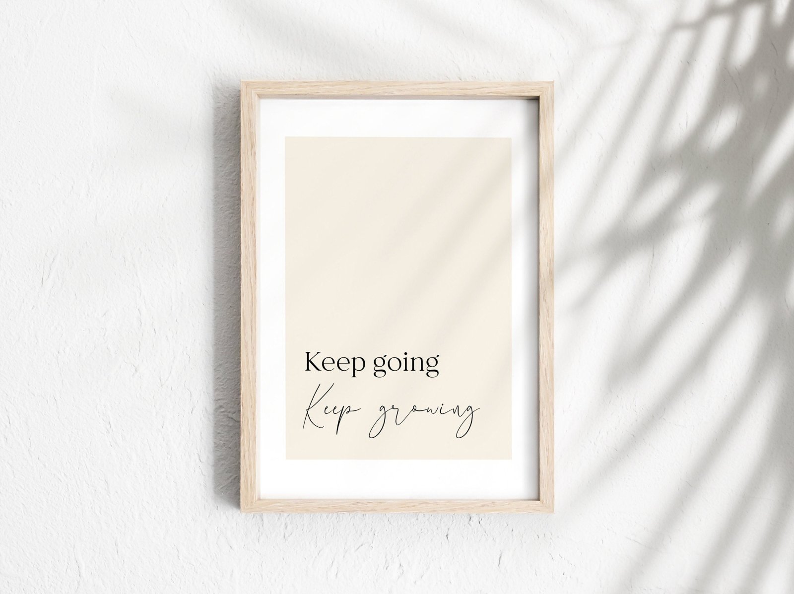 Sprüche und Zitate Poster, Keep going keep growing, positives Mindset, Poster Affirmation, Achtsamkeit, optional mit Posterleiste aus Holz - HappyLuz Shop