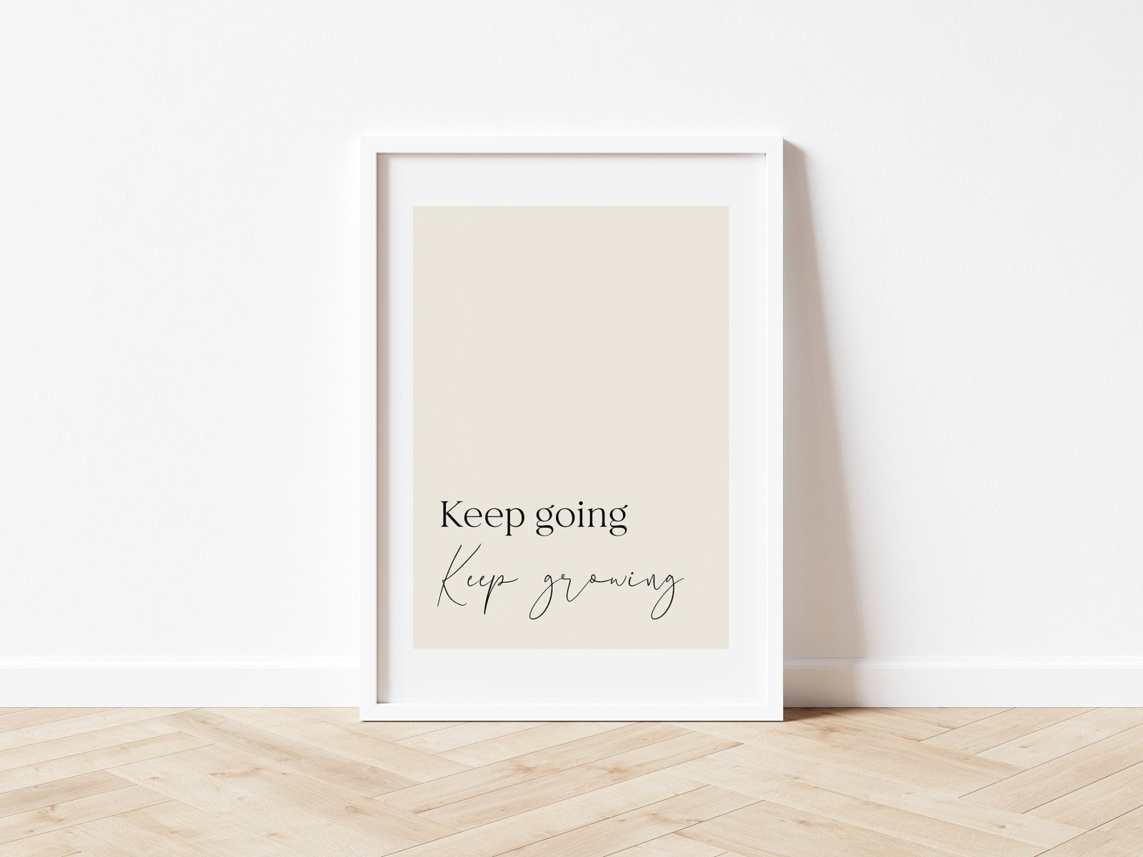 Sprüche und Zitate Poster, Keep going keep growing, positives Mindset, Poster Affirmation, Achtsamkeit, optional mit Posterleiste aus Holz - HappyLuz Shop