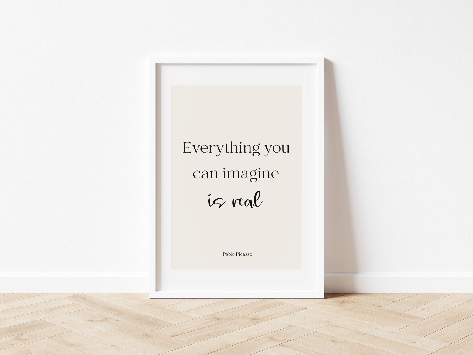 Sprüche und Zitate Poster, Kunstdruck, positives Mindset, Poster Affirmation, Digitaldruck Achtsamkeit, Everything you can imagine is real - HappyLuz Shop