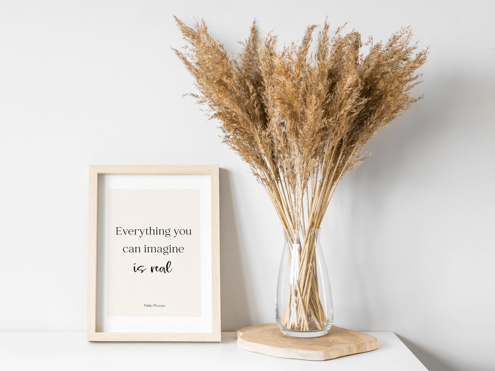 Sprüche und Zitate Poster, Kunstdruck, positives Mindset, Poster Affirmation, Digitaldruck Achtsamkeit, Everything you can imagine is real - HappyLuz Shop