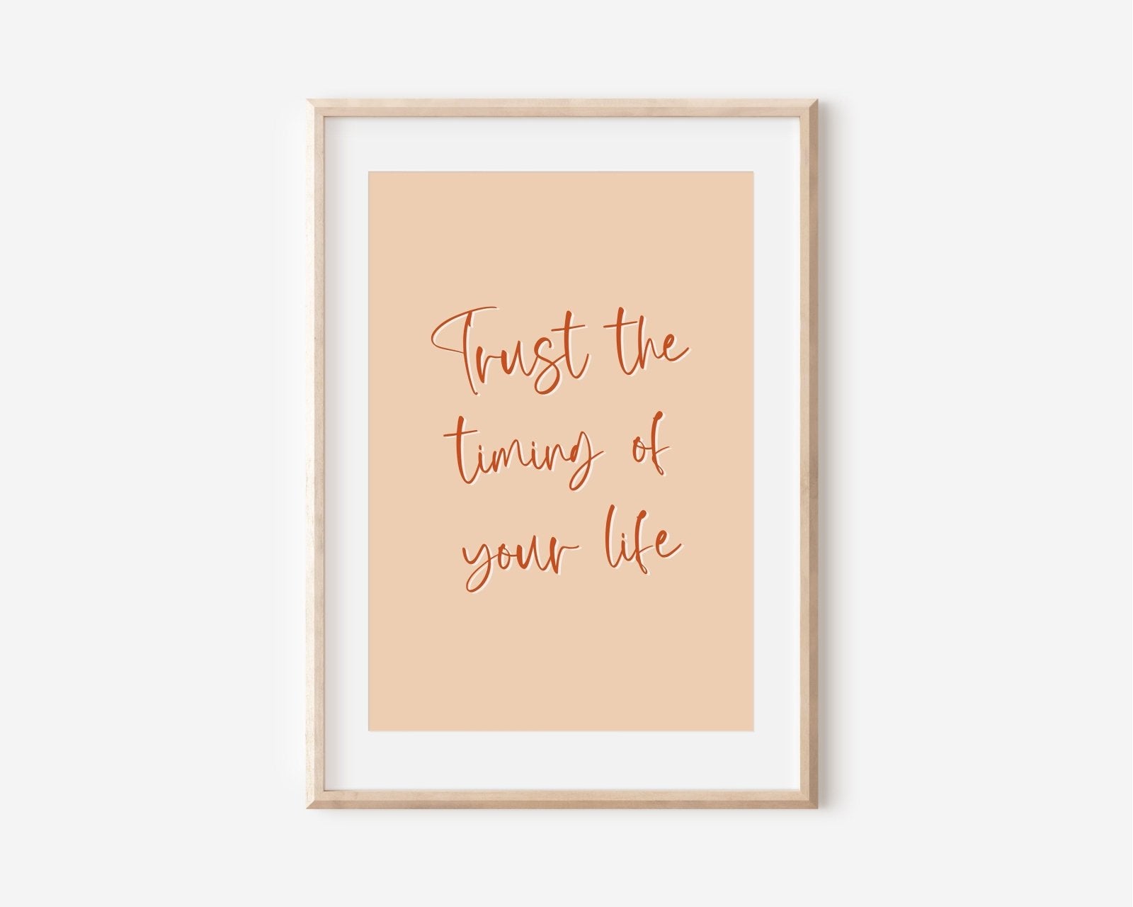 Trust the timing of your life Poster, Zitate Poster, Poster Sprüche, Typografie, Yoga Poster, Print Motivation, Poster Achtsamkeit, Din A4 - HappyLuz Shop